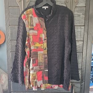 Habitat Black and Multicolor Button Down Shirt